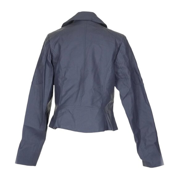City Chic Women's Blue Gray Faux Leather Jacket, 2XS - Picture 5 of 9